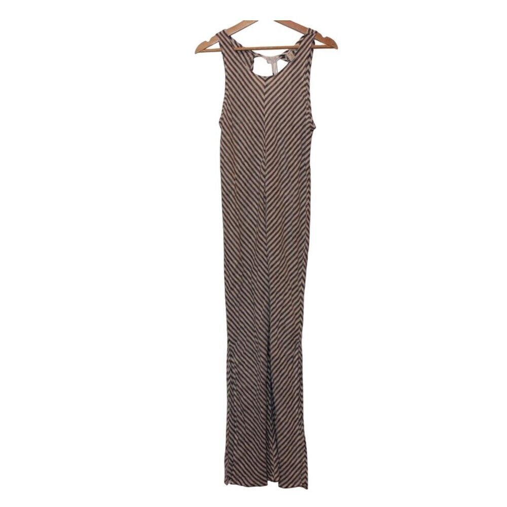 JOIE Womens Striped Linen Sleeveless Maxi Dress With Tie Back Detail Size M